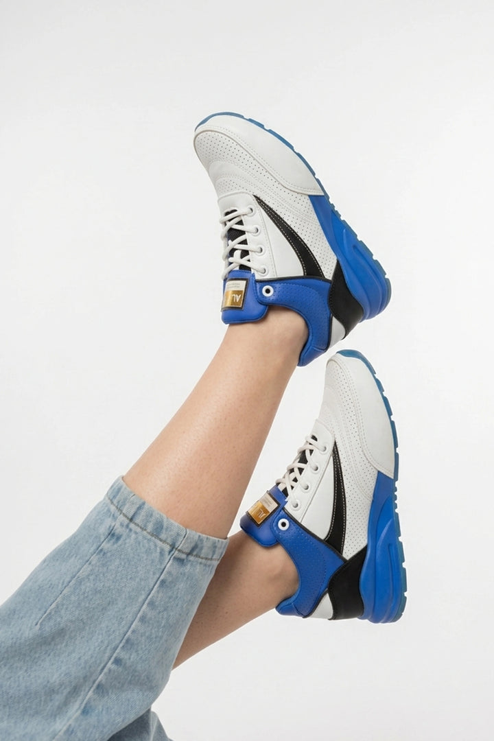 White/Blue Active Lifestyle Shoes