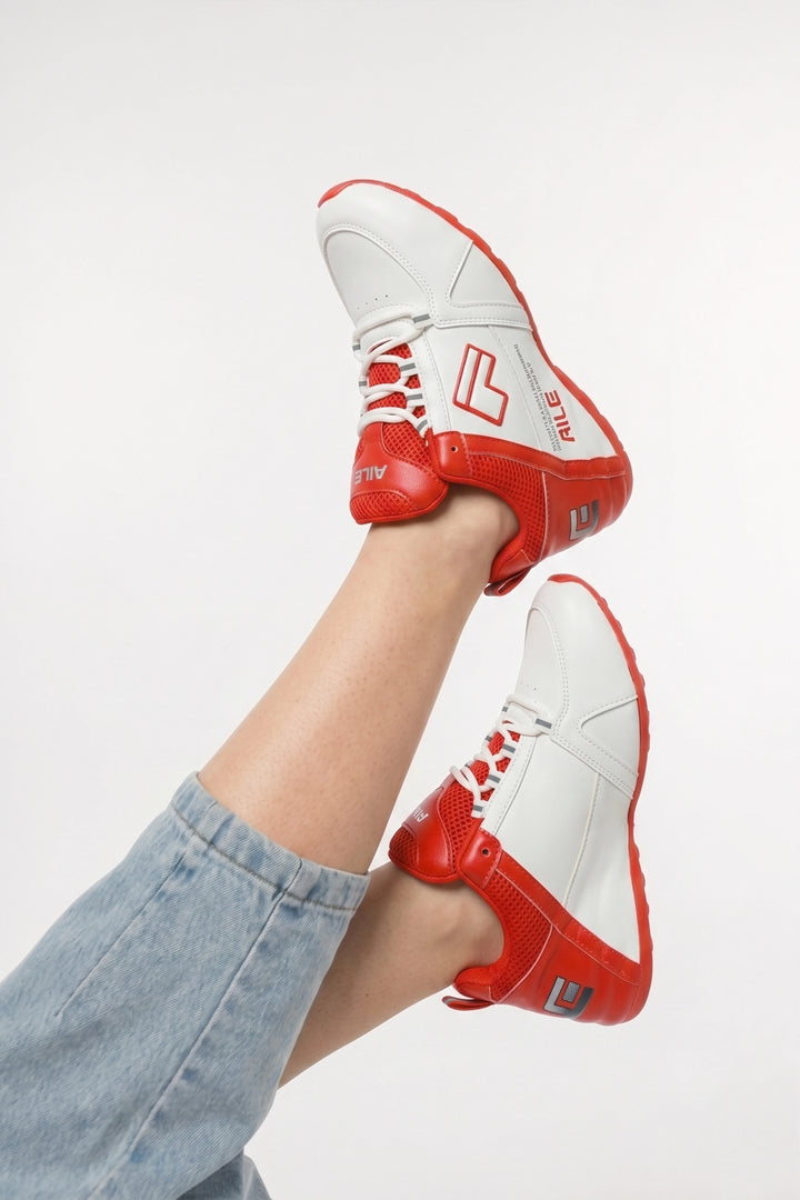 White/Red Performance Sports Shoes