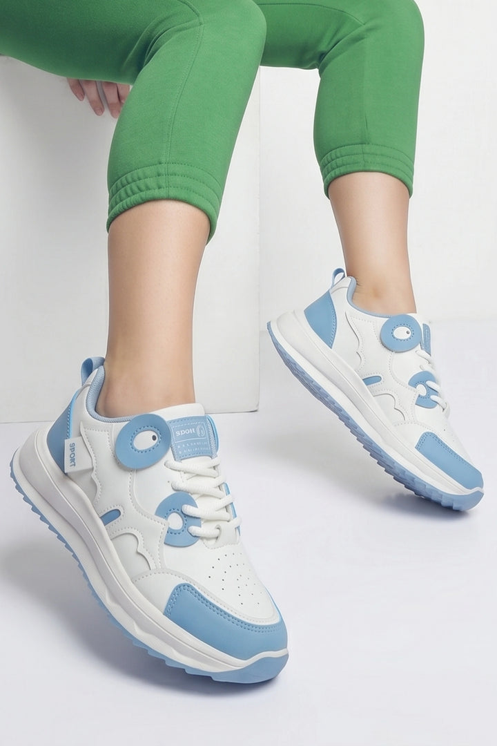 White/Blue Casual Sport Jogger Sneakers