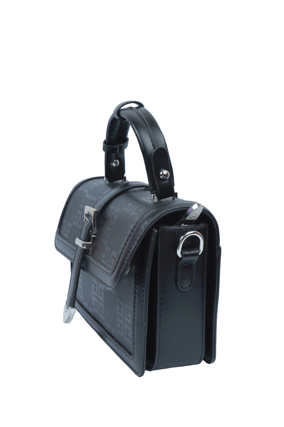 Black Refined Style Handbag