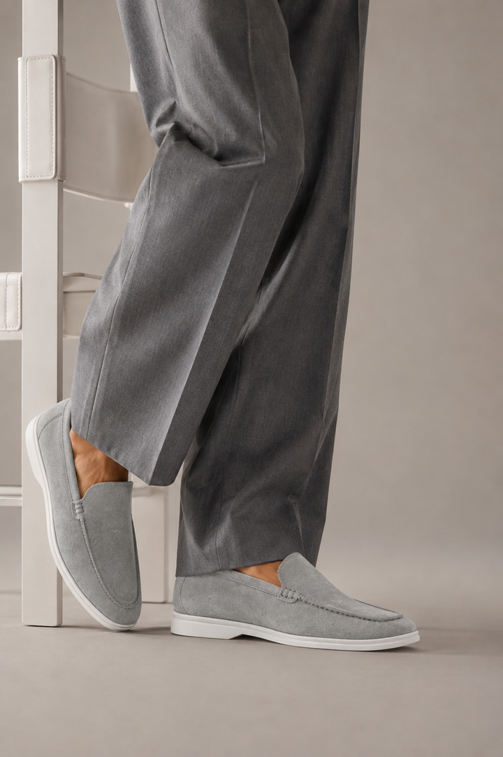 Stylish Grey Suede Leather Loafer