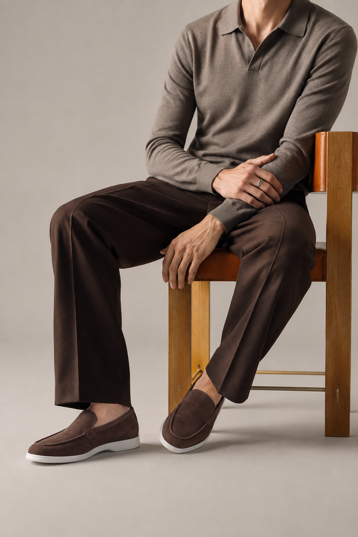 Brown Suede Leather Loafer
