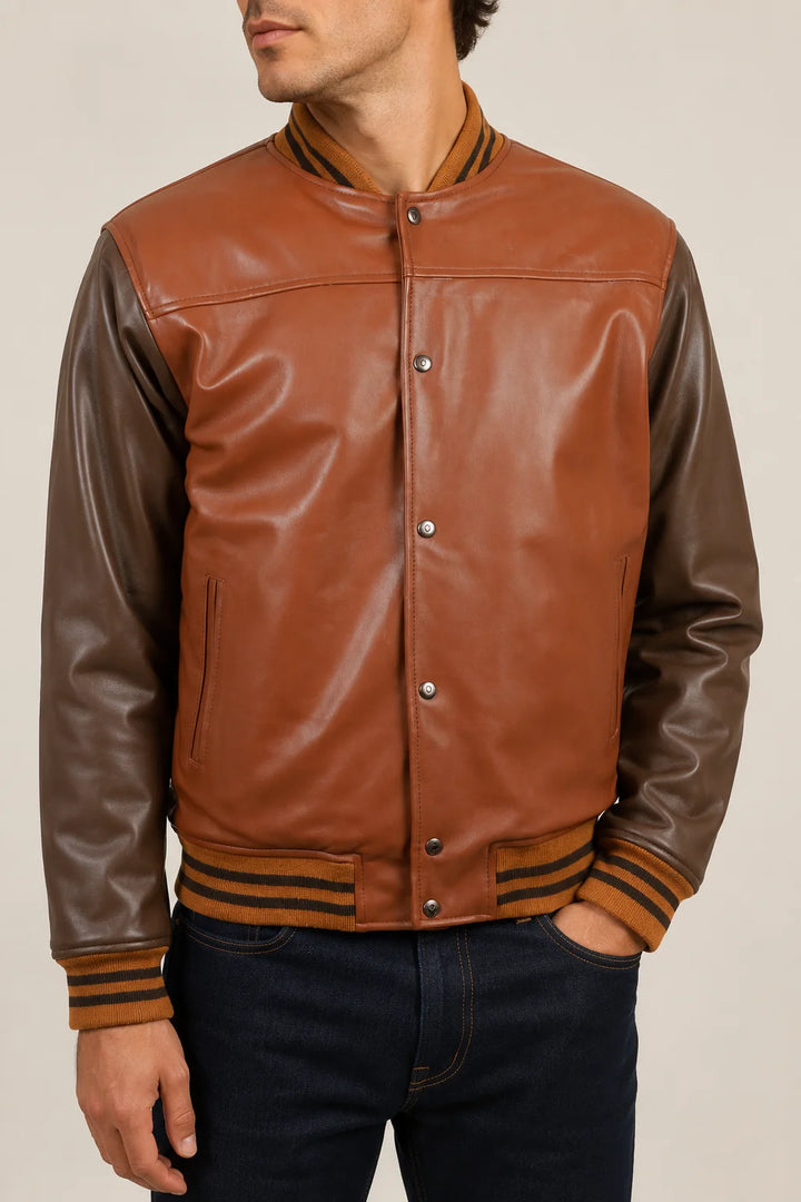 Brown Contemporary Leather Jacket