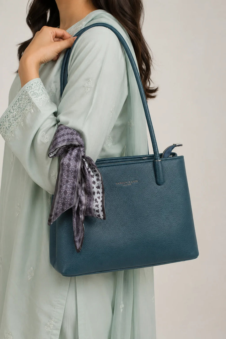 Blue Contemporary Tote Bag