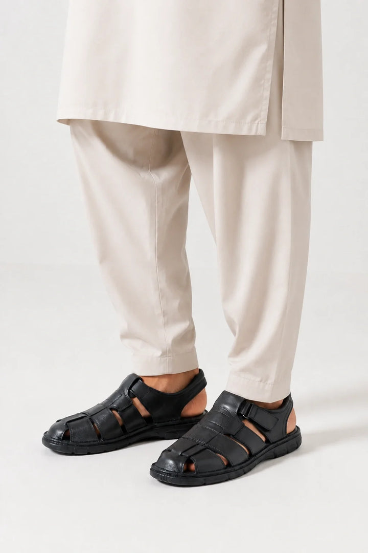 Elegant Black Comfort Sandal