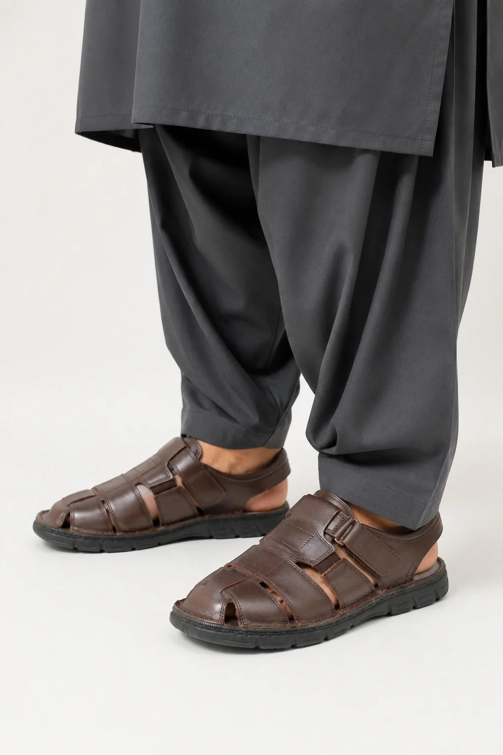Elegant Dark Brown Comfort Sandal