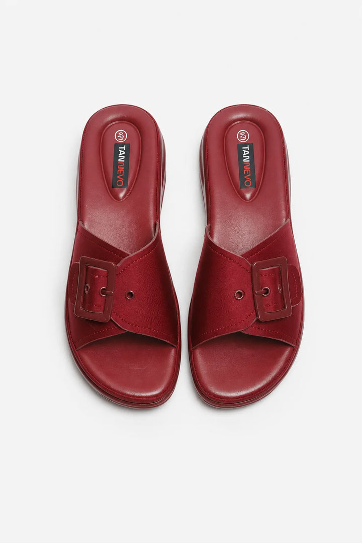Maroon Classic PU Medicated Slipper