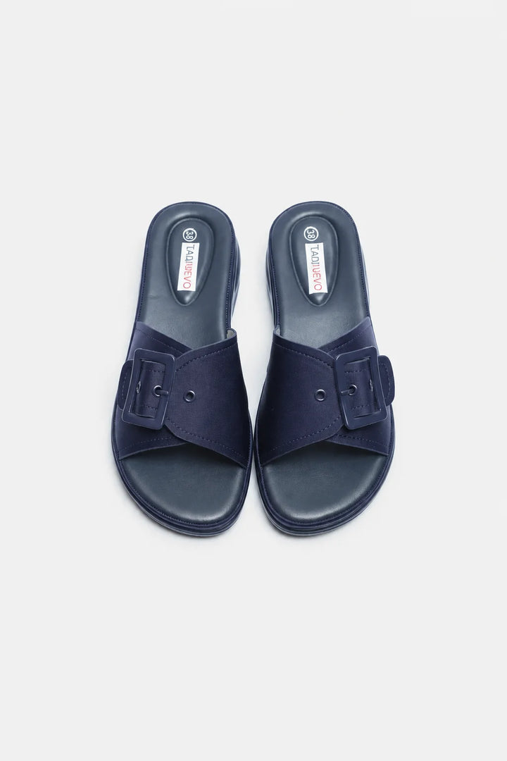 Navy Classic PU Medicated Slipper
