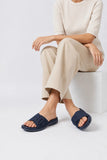 Navy Classic PU Medicated Slipper