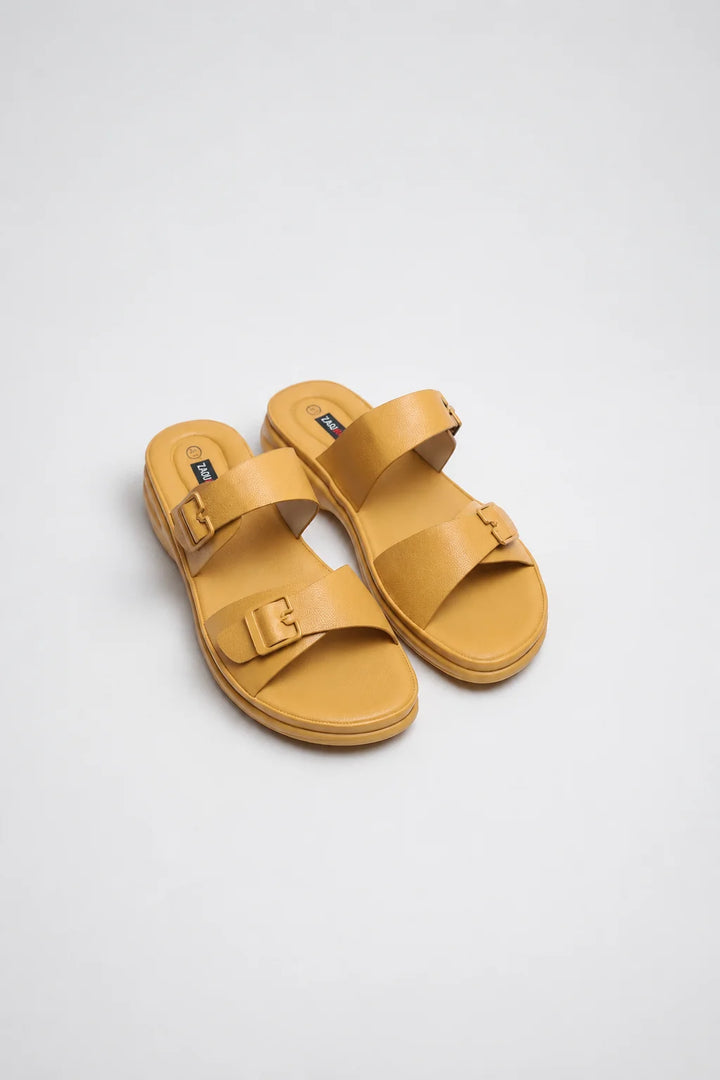 Yellow Luxe PU Medicated Slipper