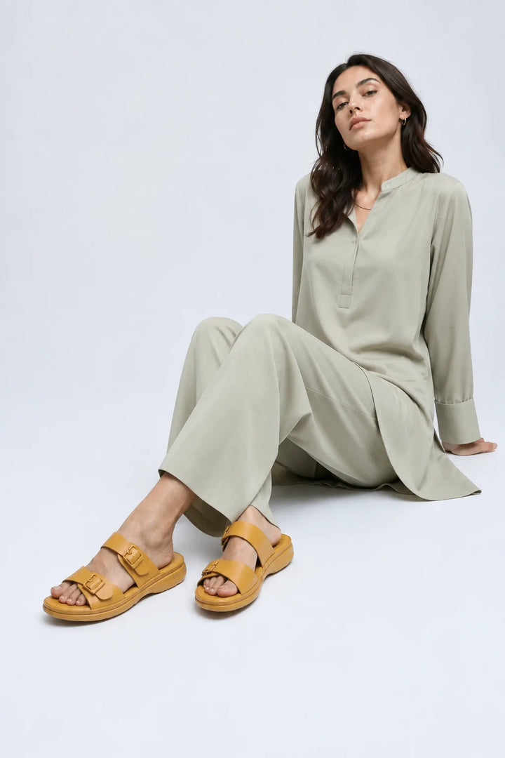 Yellow Luxe PU Medicated Slipper
