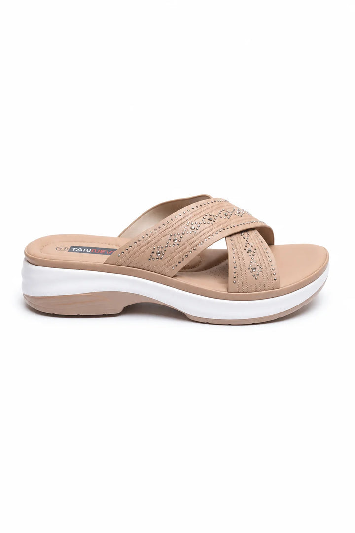 Khaki Chic PU Medicated Slipper
