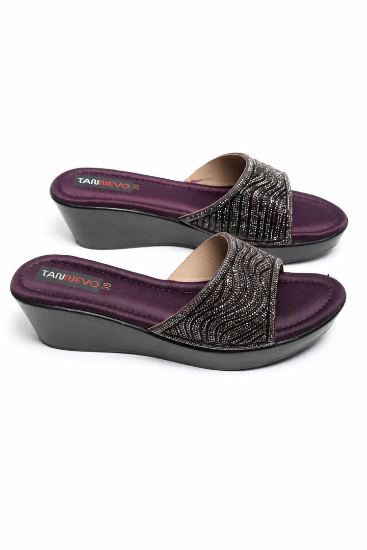 Purple Minimal PU Medicated Slipper