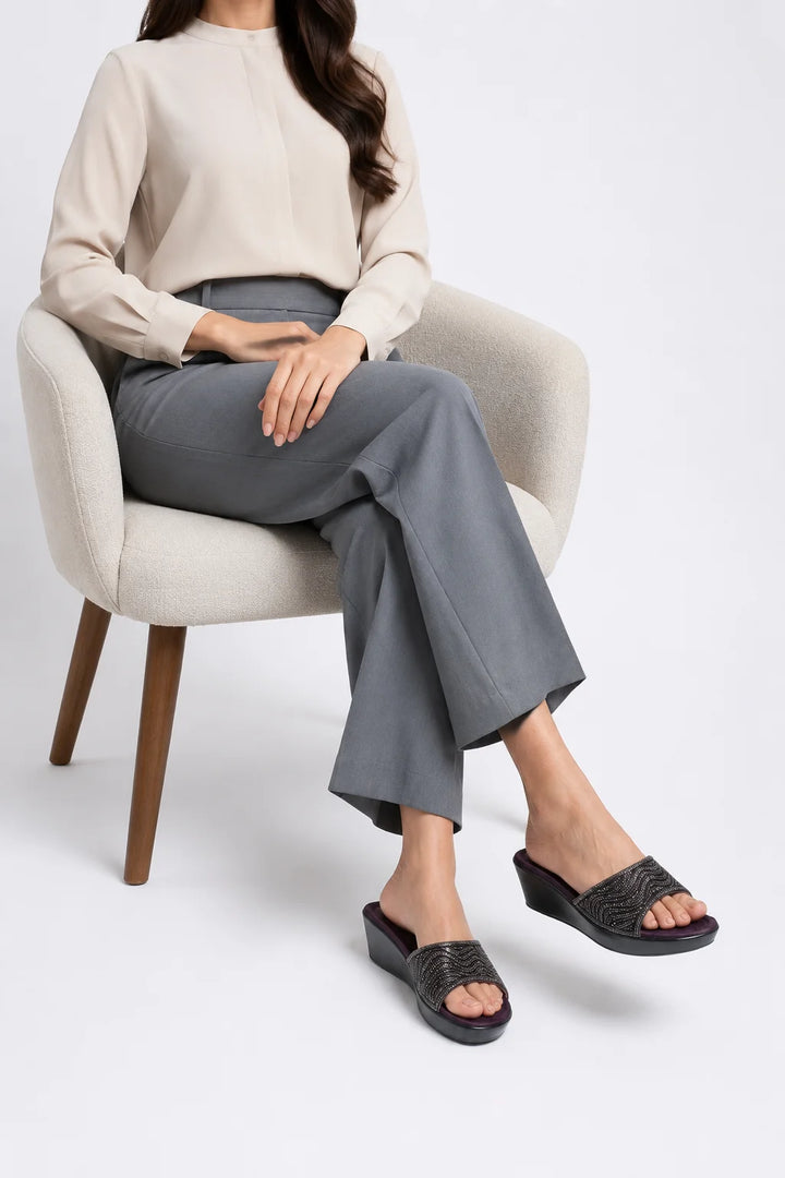 Purple Minimal PU Medicated Slipper