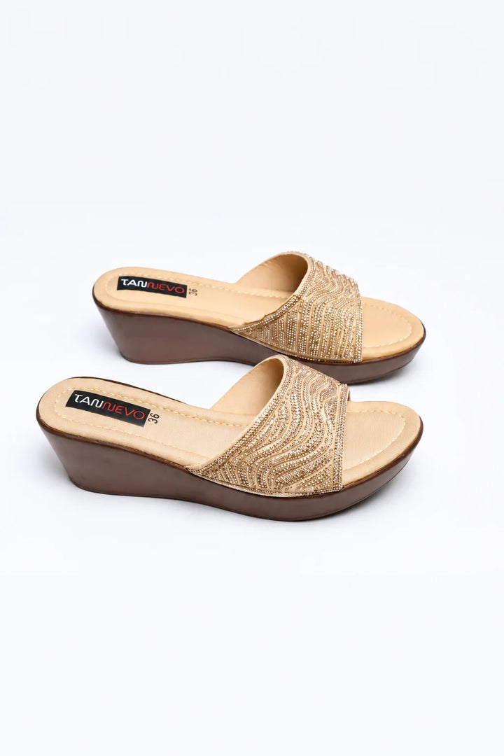 Beige Minimal PU Medicated Slipper