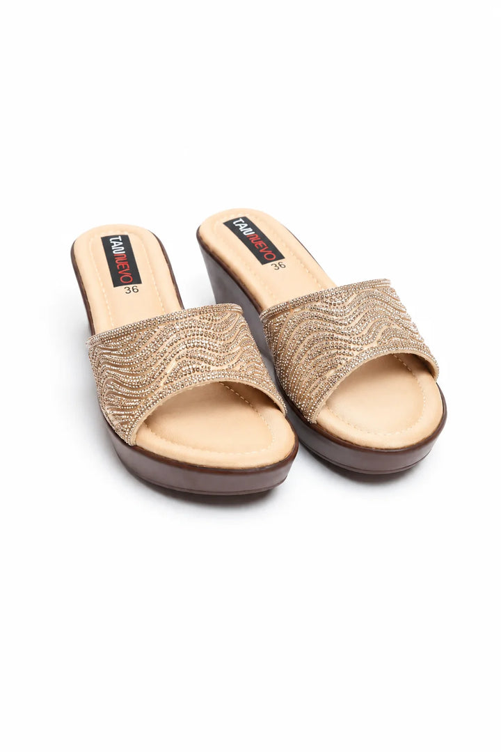 Beige Minimal PU Medicated Slipper