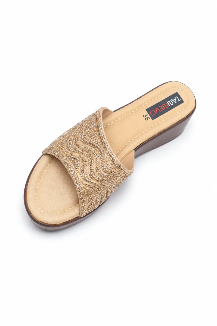 Beige Minimal PU Medicated Slipper