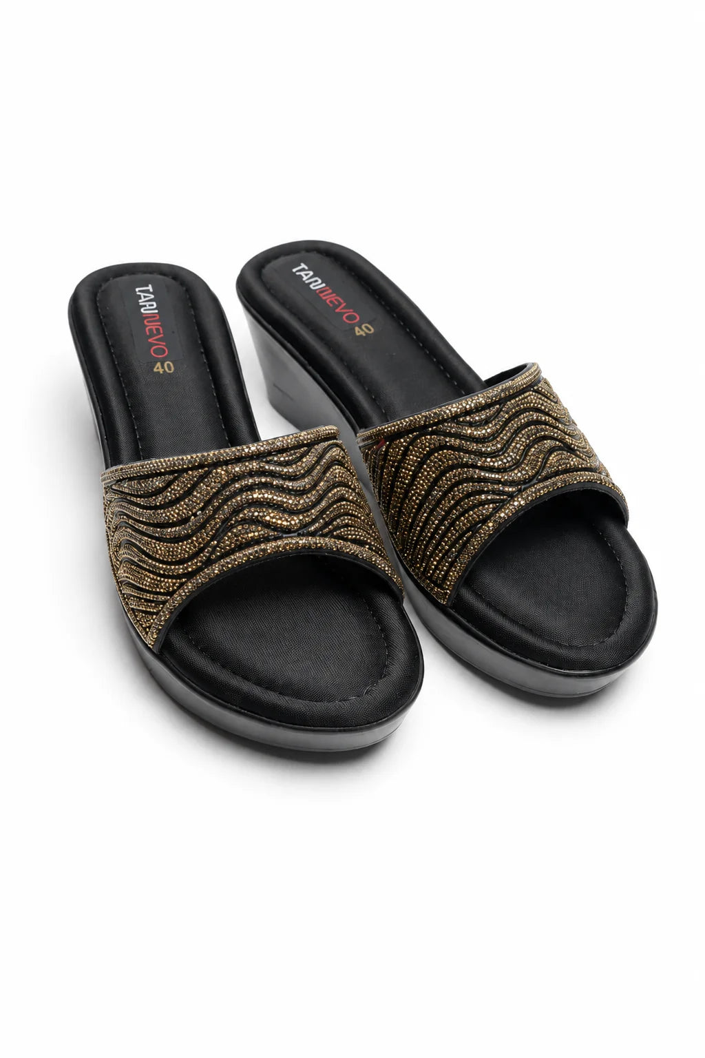 Black Minimal PU Medicated Slipper
