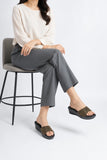 Black Minimal PU Medicated Slipper
