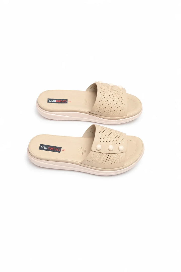 Beige Comfort PU Medicated Slipper