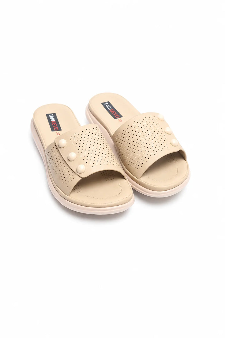 Beige Comfort PU Medicated Slipper