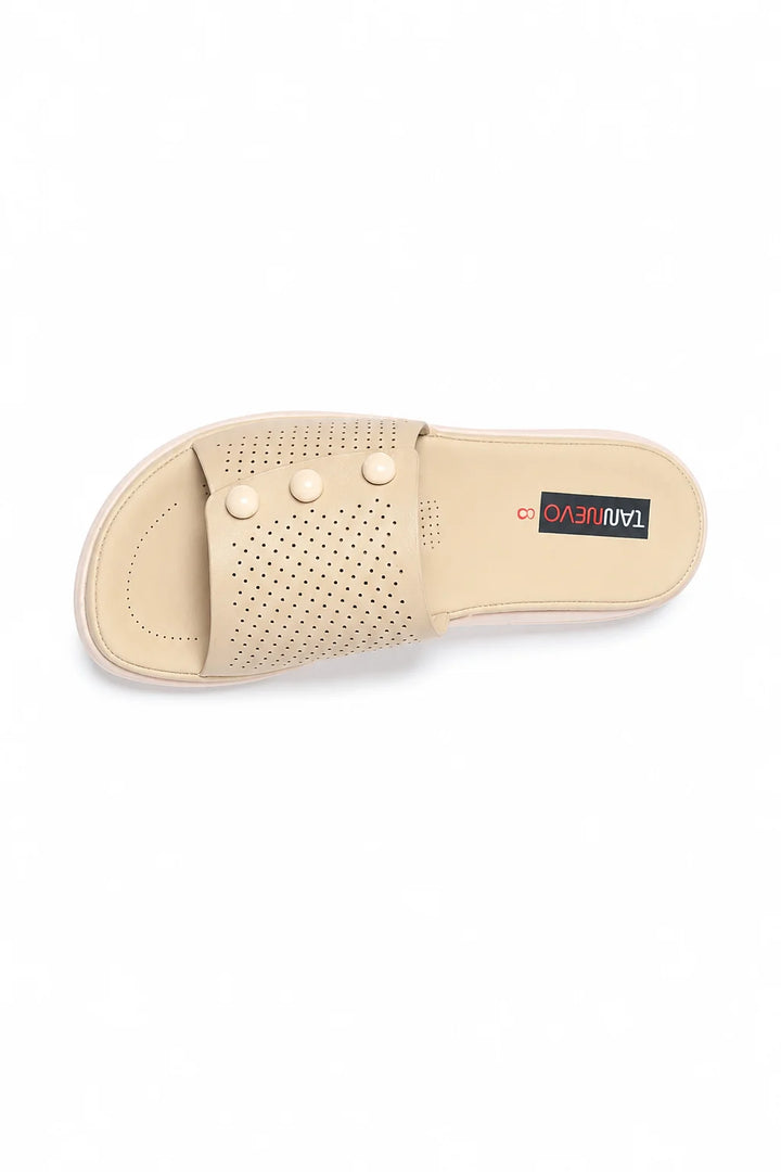 Beige Comfort PU Medicated Slipper