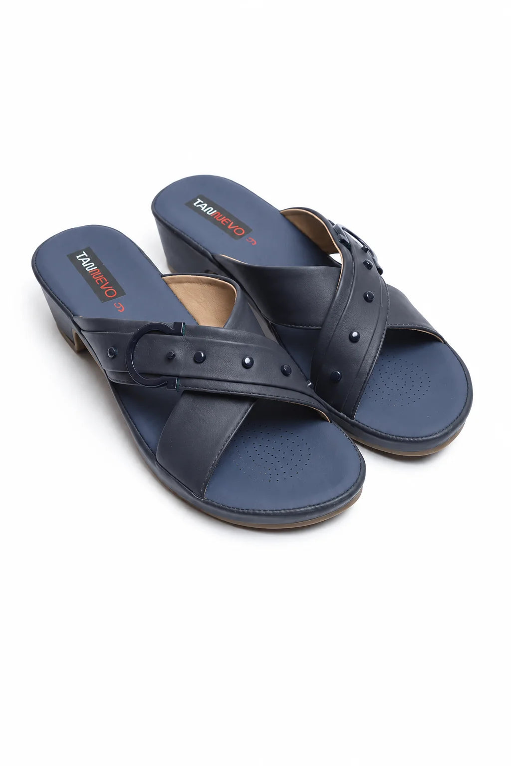 Navy Modern PU Medicated Slipper