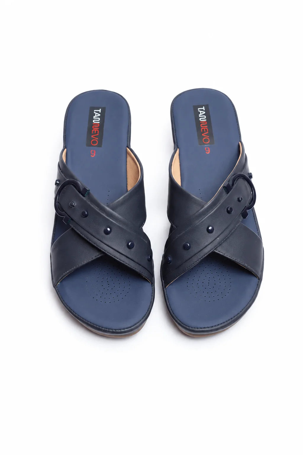 Navy Modern PU Medicated Slipper