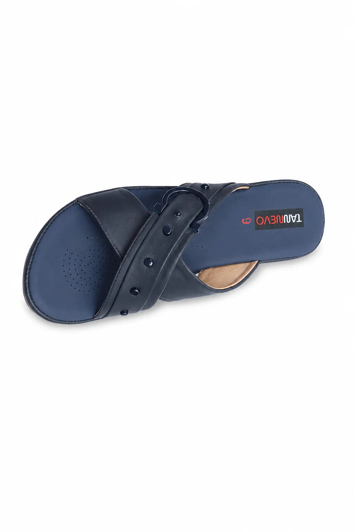Navy Modern PU Medicated Slipper