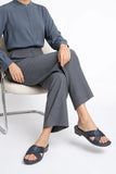 Navy Modern PU Medicated Slipper