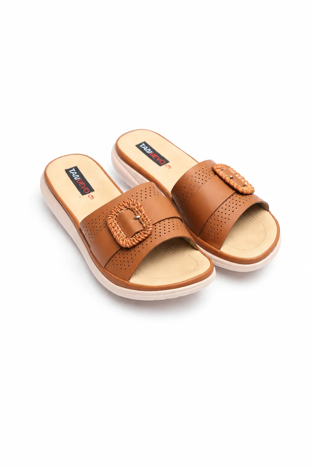 Brown Elegant PU Medicated Slipper