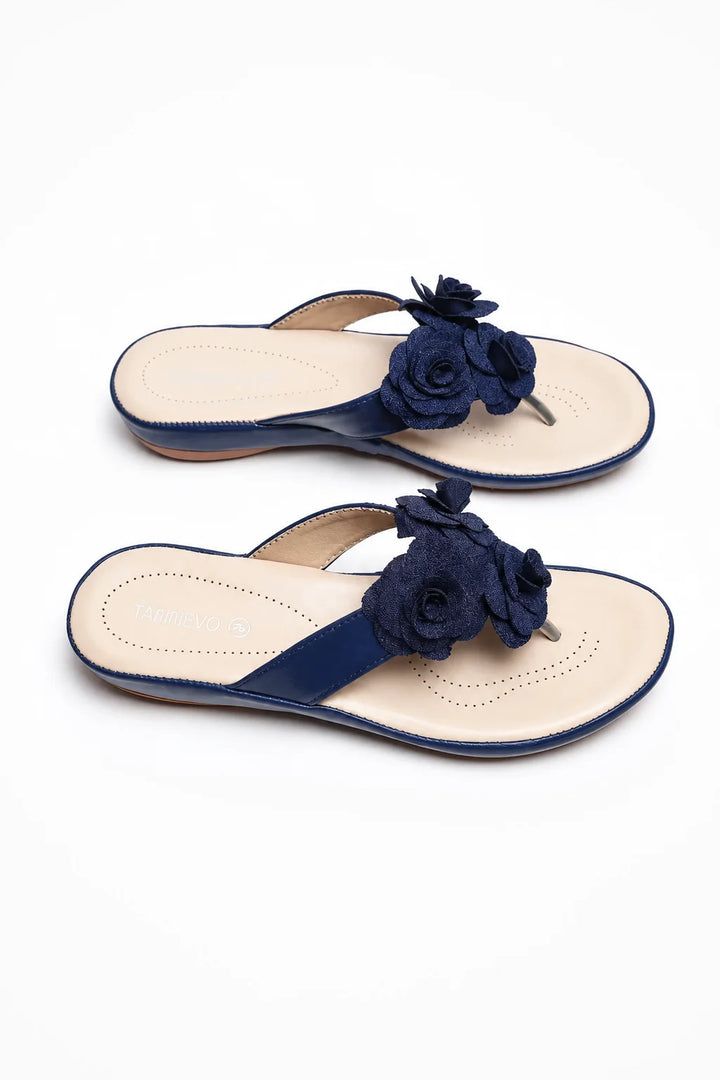 Elegant Navy Blue Medicated Slipper