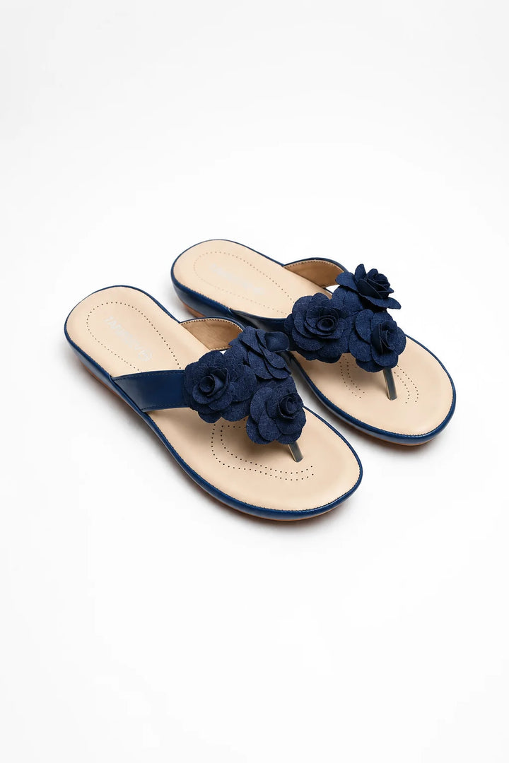 Elegant Navy Blue Medicated Slipper