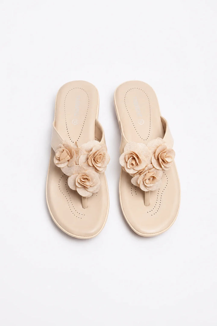 Elegant Beige Medicated Slipper