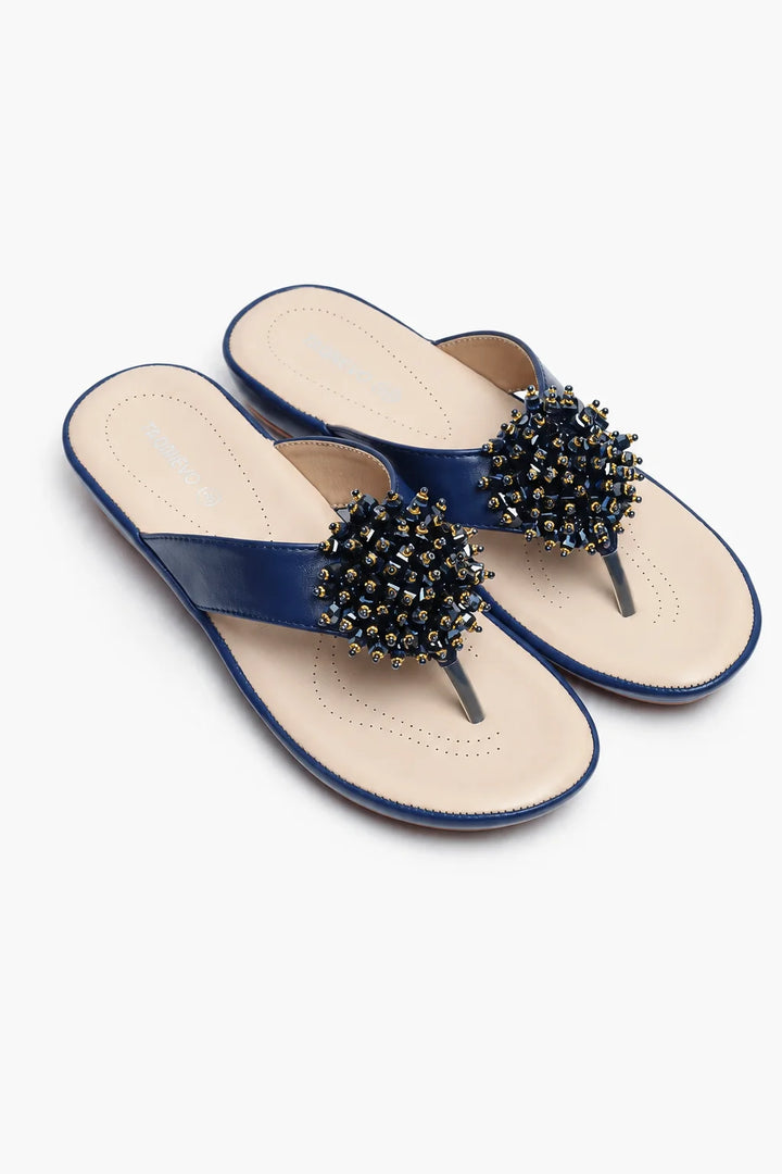 Minimal Navy Blue Medicated Premium Slipper