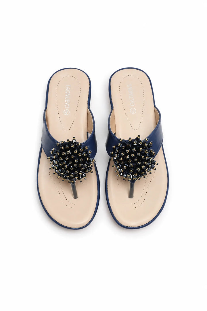 Minimal Navy Blue Medicated Premium Slipper