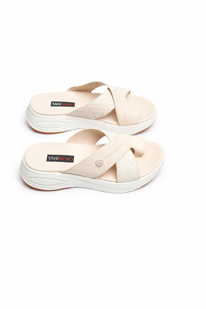 Luxury Cream Designer Medicated Slipper