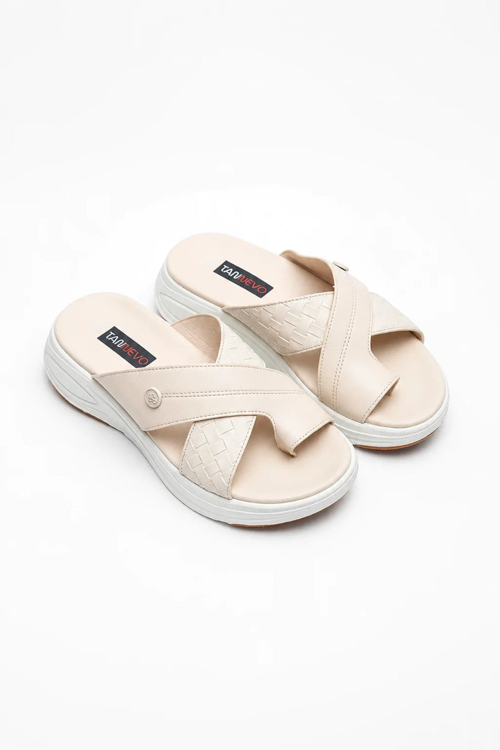 Luxury Cream Designer Medicated Slipper