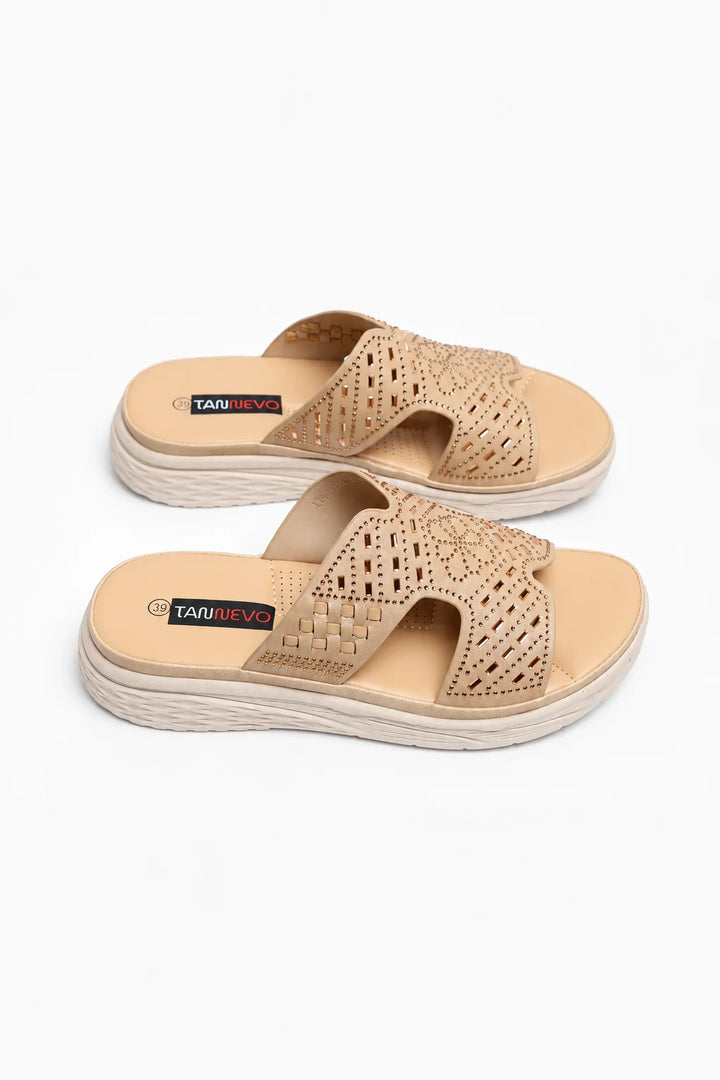 Luxury Beige Soft Sole Medicated Slipper