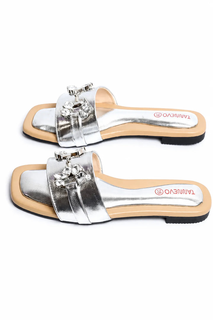 Elegant Silver Party Slipper
