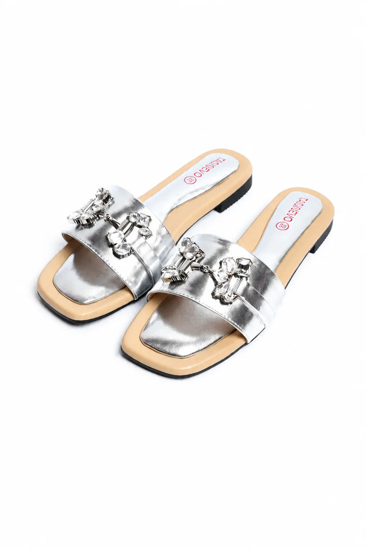 Elegant Silver Party Slipper