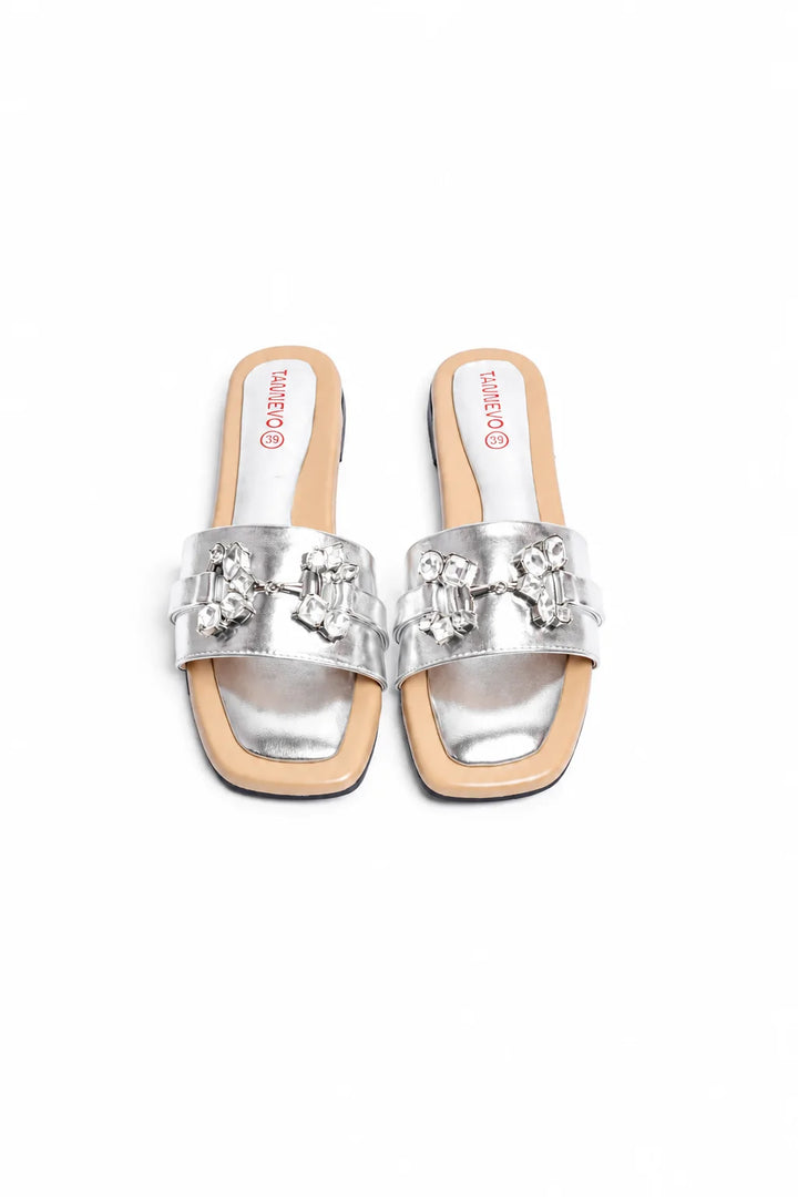 Elegant Silver Party Slipper