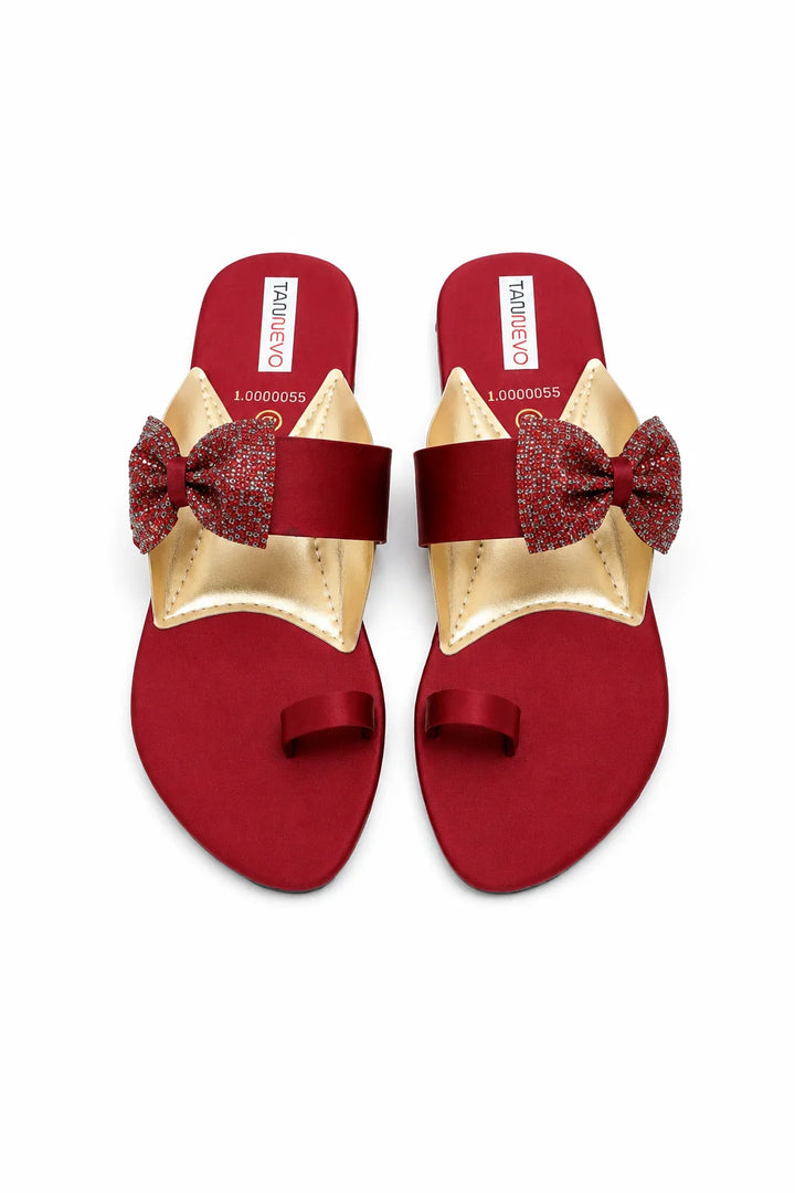Elegant Maroon Stylish Slipper
