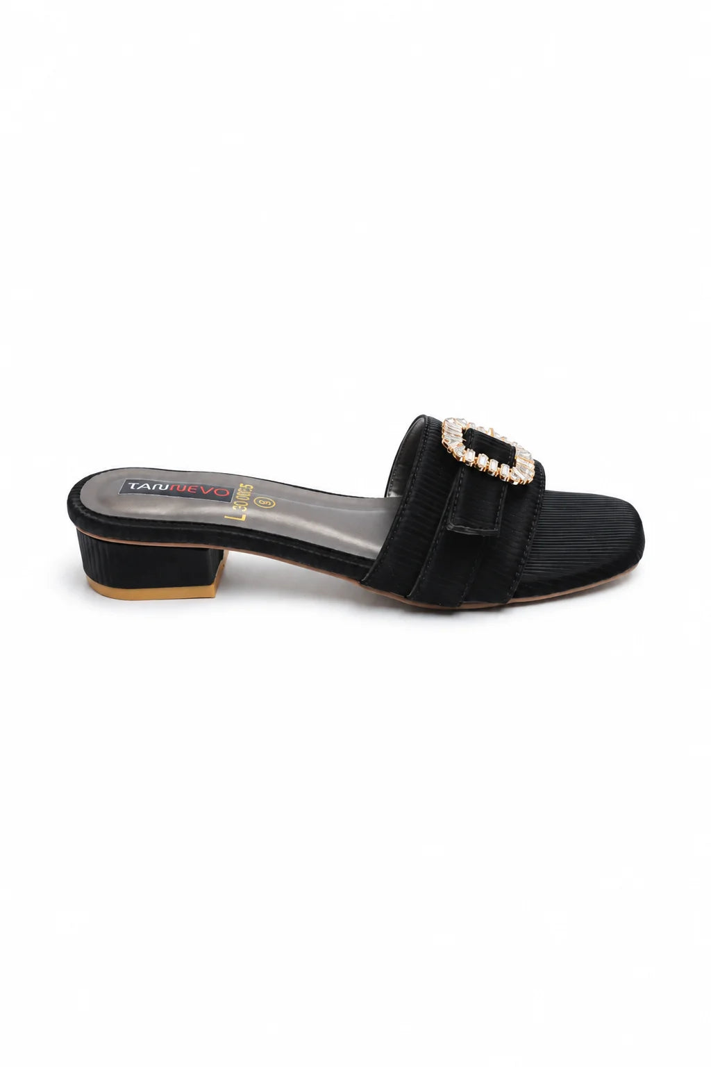 Sophisticated Black Leather Open Slipper