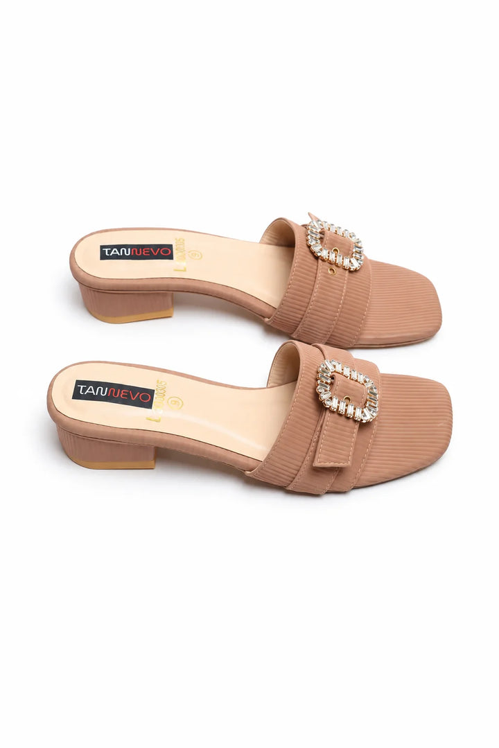 Sophisticated Pink Leather Open Slipper