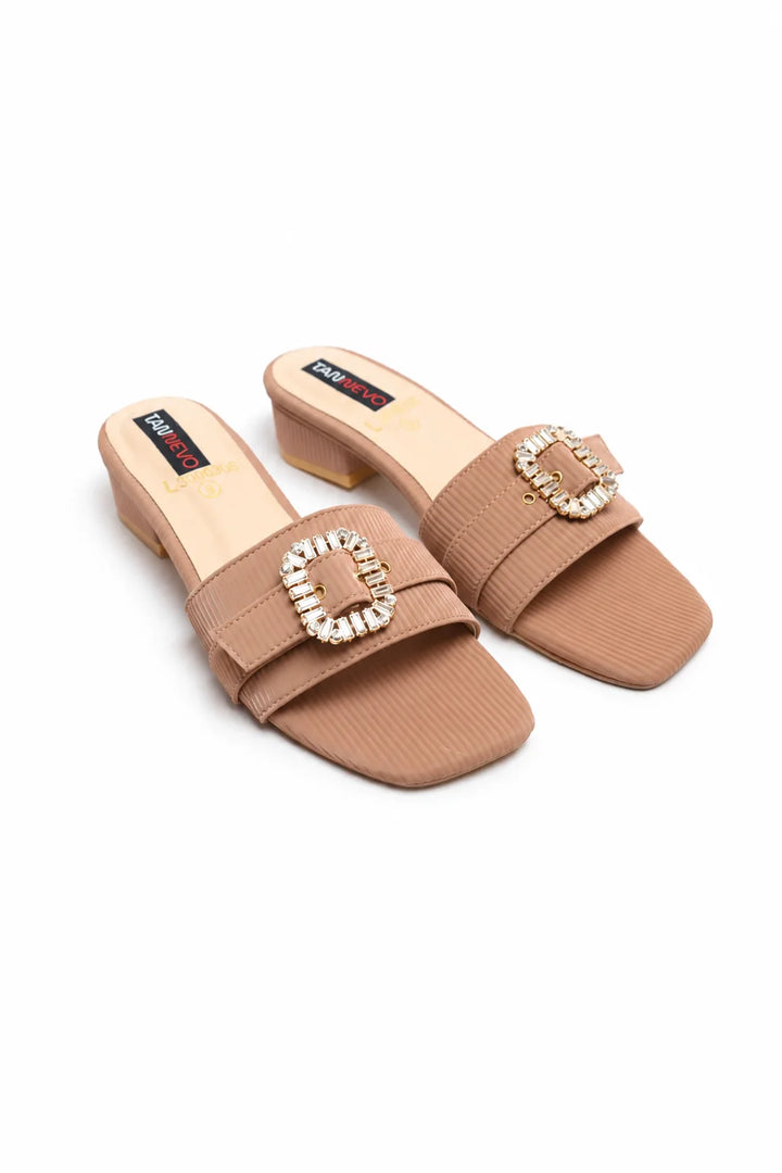 Sophisticated Pink Leather Open Slipper