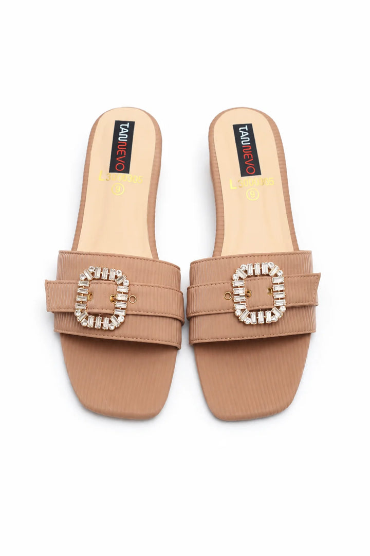 Sophisticated Pink Leather Open Slipper
