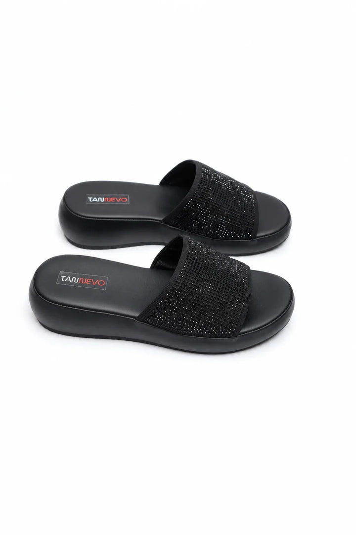 Luxury Black Designer Medicated Slipper