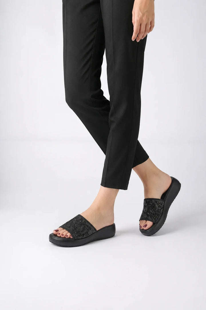 Luxury Black Designer Medicated Slipper