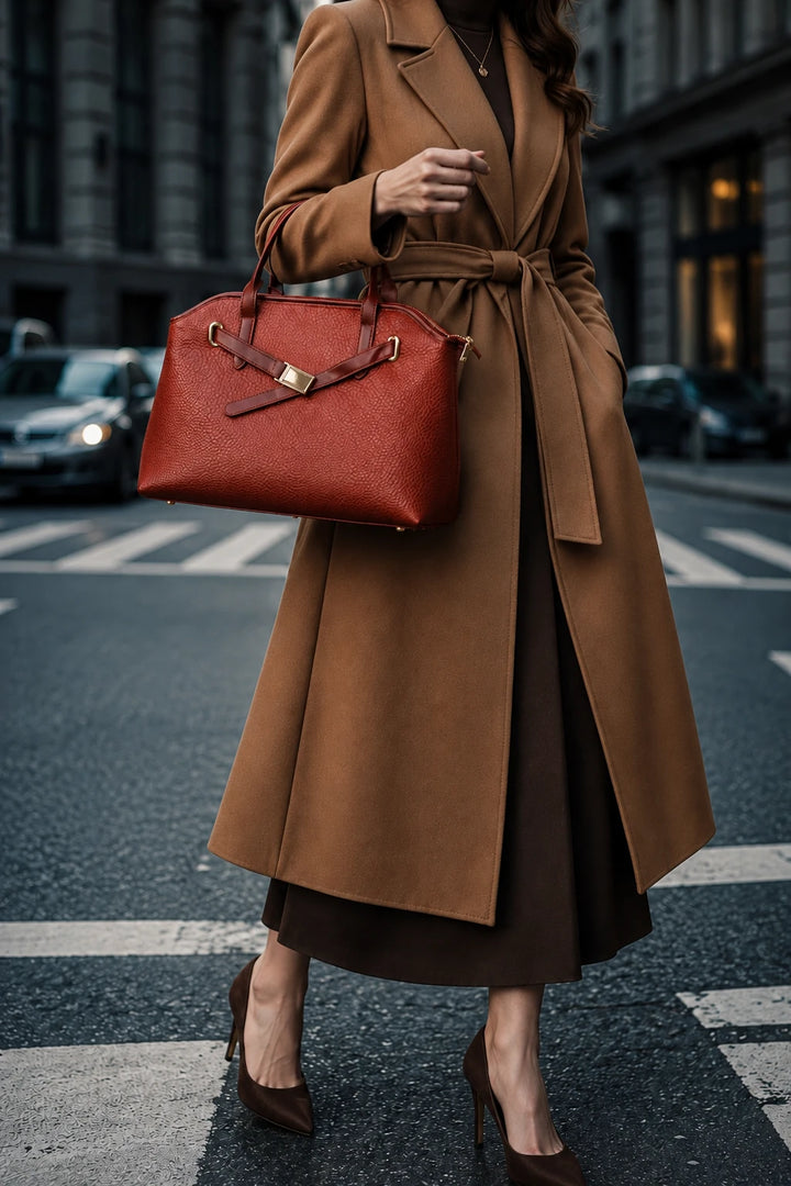Maroon Luxe Statement Handbag